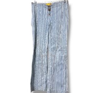 Gasoline striped low rise denim jeans size 13 Y2K retro adjustable rise side zip